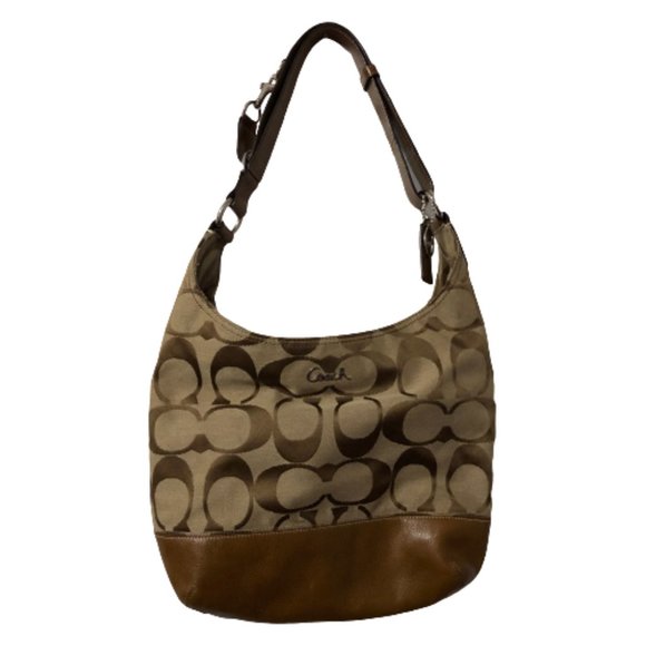 Coach Hobo Purse Brown C’s Purple lining EUC - Picture 1 of 16